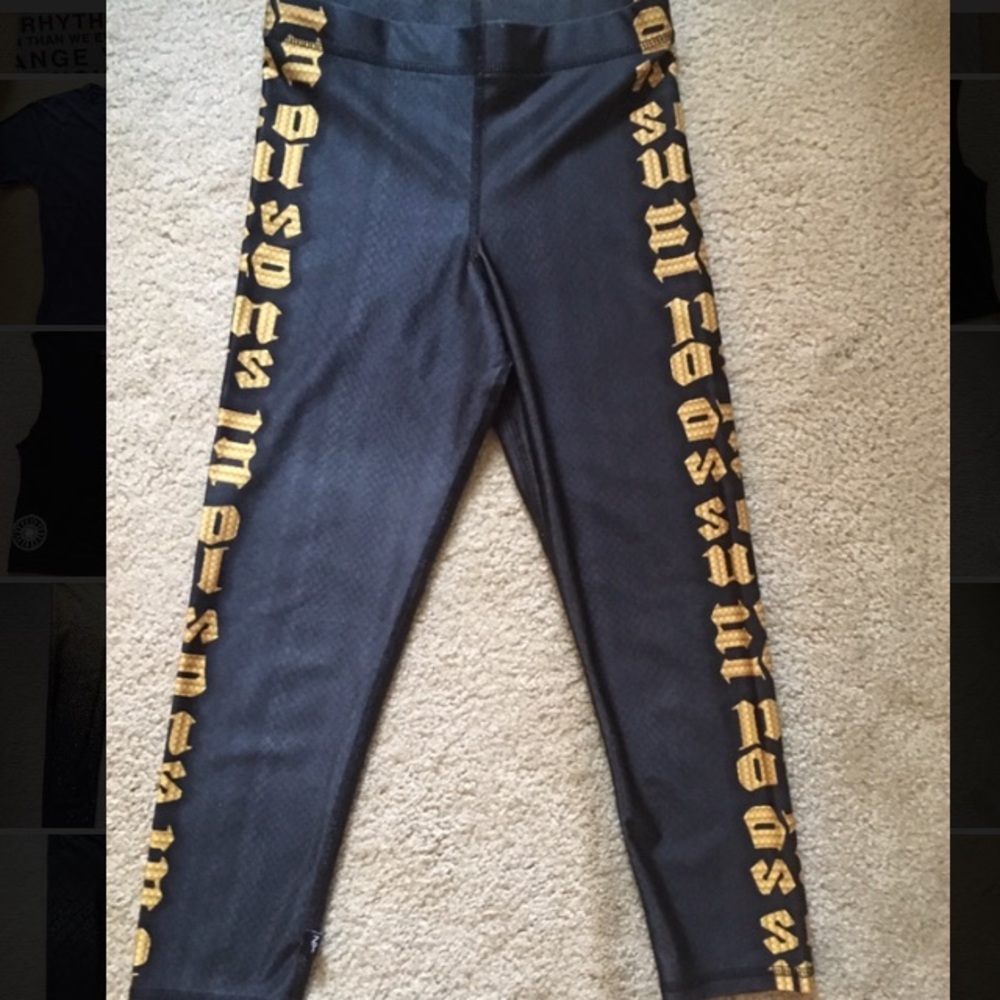 SoulCycle Zara Terez Gold Mantra Leggings